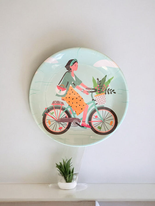 Melamine Wall Hanging Printed Decorative Plates (Set of 2)
