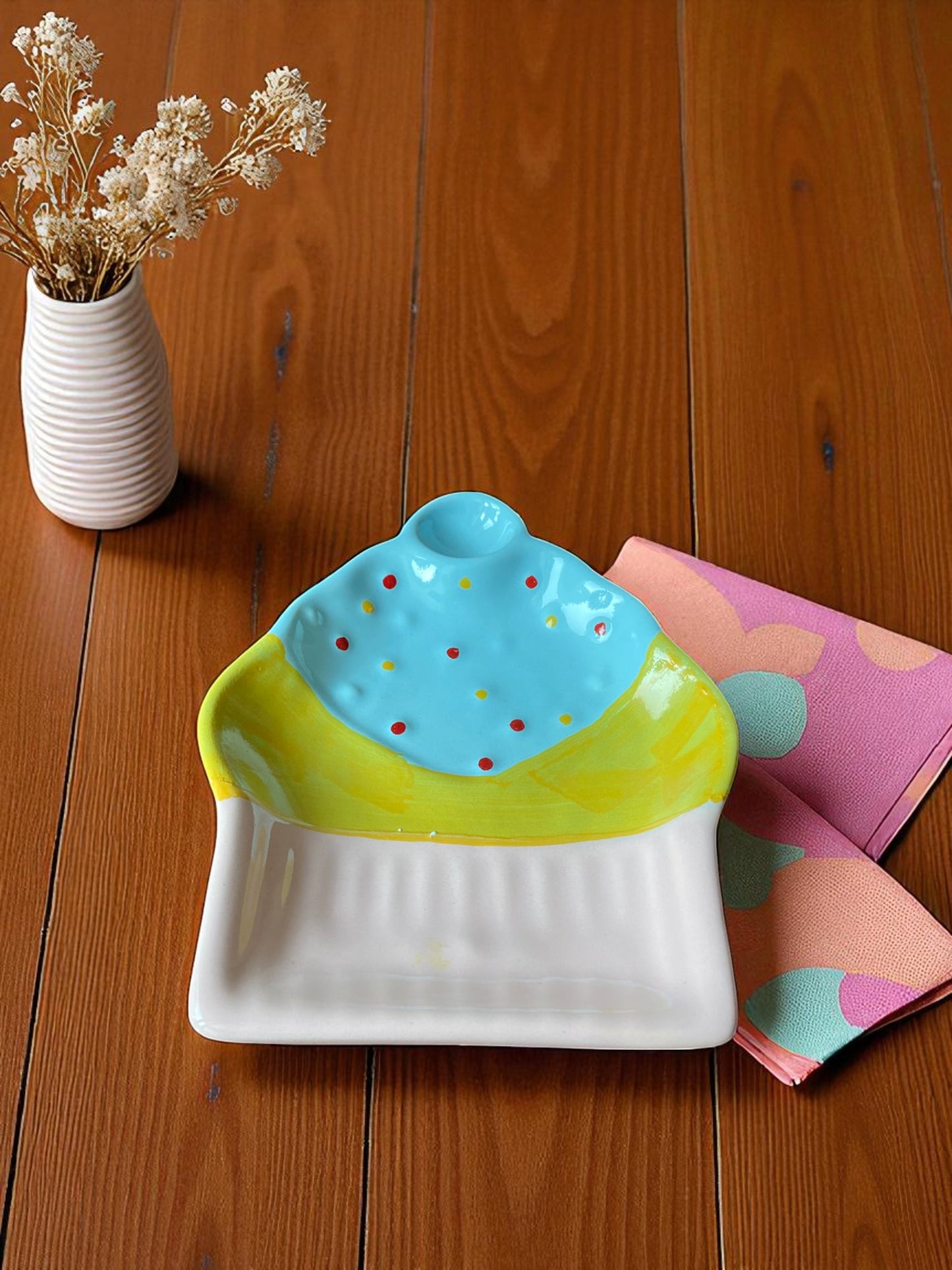 Ceramic Cupcake Dessert Plate or Snack Platter