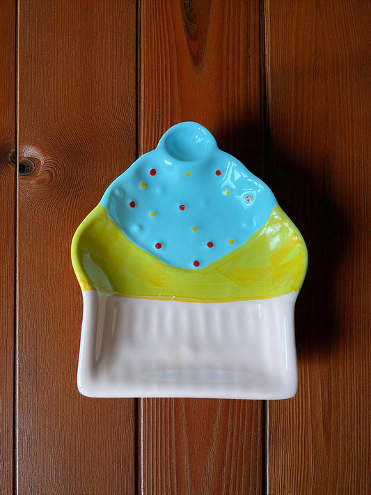 Ceramic Cupcake Dessert Plate or Snack Platter