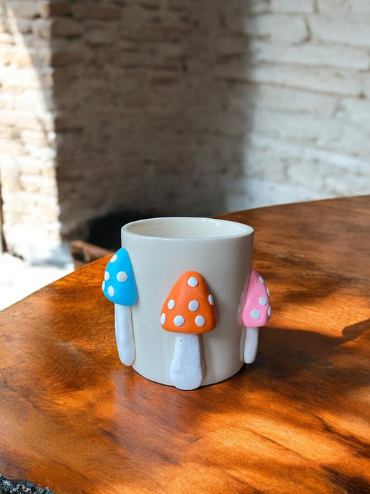 Handmade Ceramic Small Round Mushroom Planter