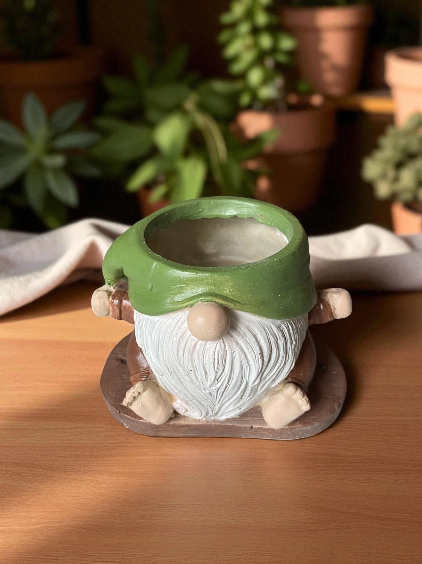 Garden Gnome Planter Pot, Decorative Ceramic Dwarf Style Flower Pot