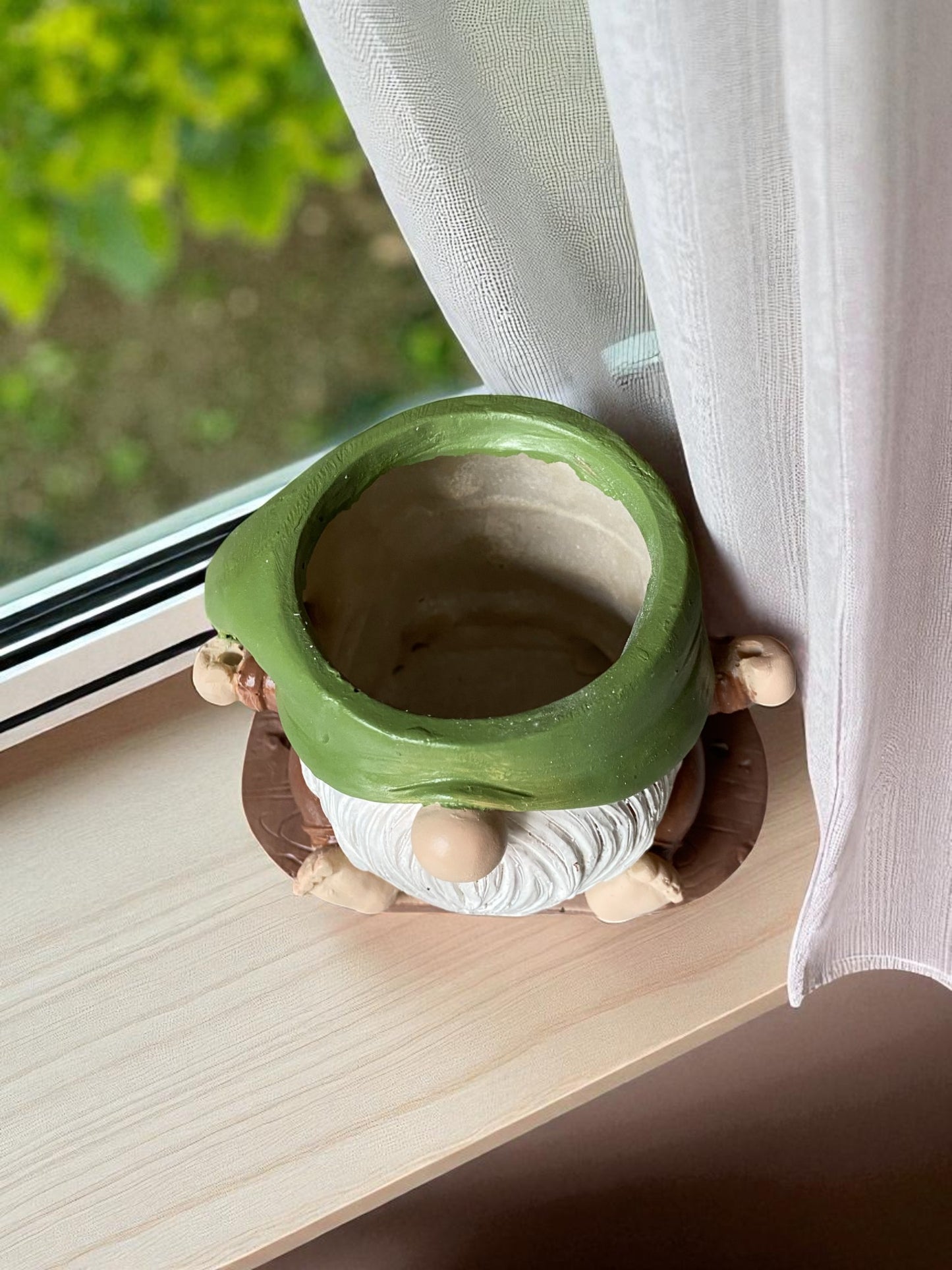 Garden Gnome Planter Pot, Decorative Ceramic Dwarf Style Flower Pot