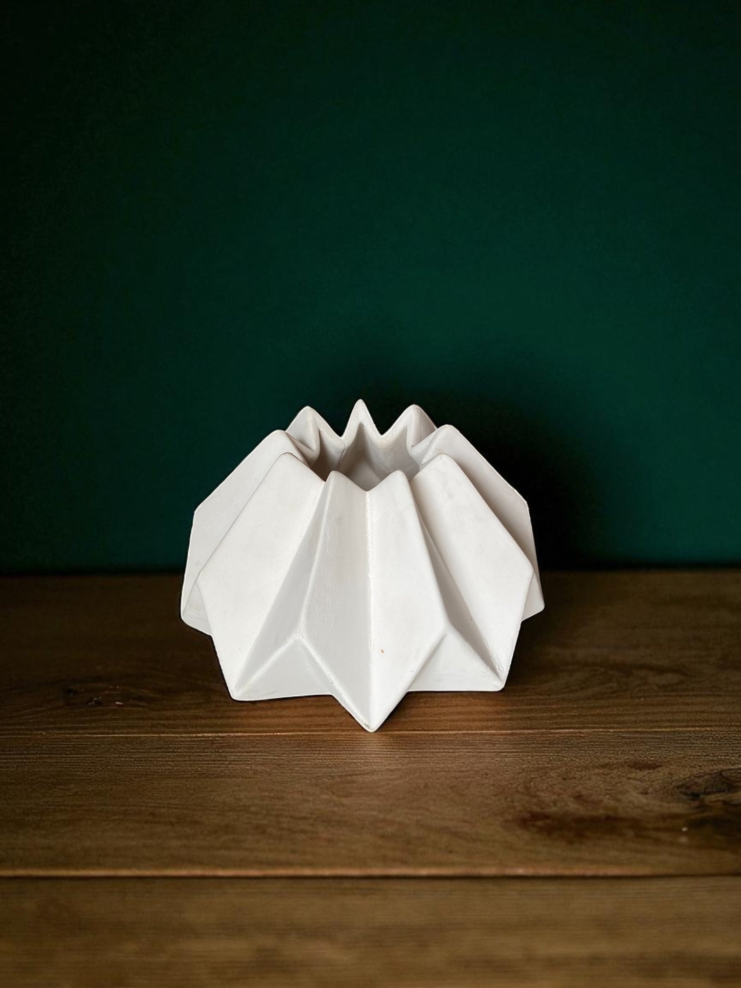 Modern Geometric Ceramic Vase, Origami-Inspired Design