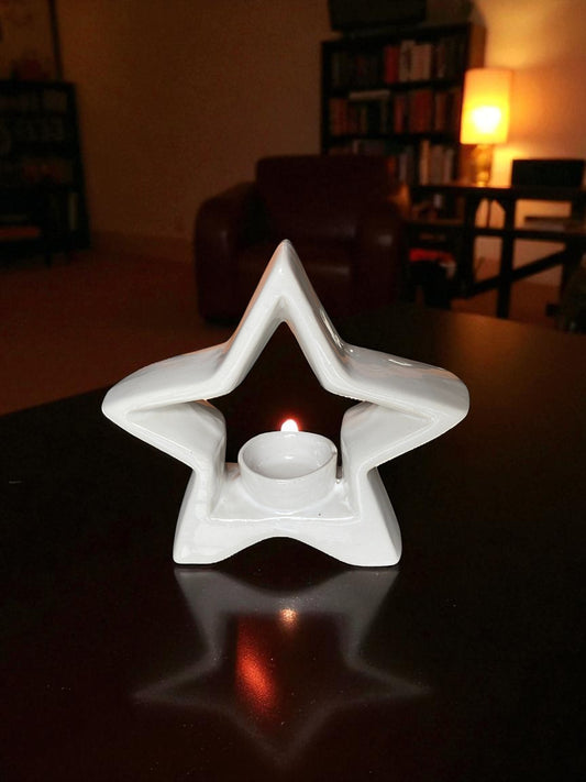 Modern Star-Shaped Ceramic Tealight Candle Holder