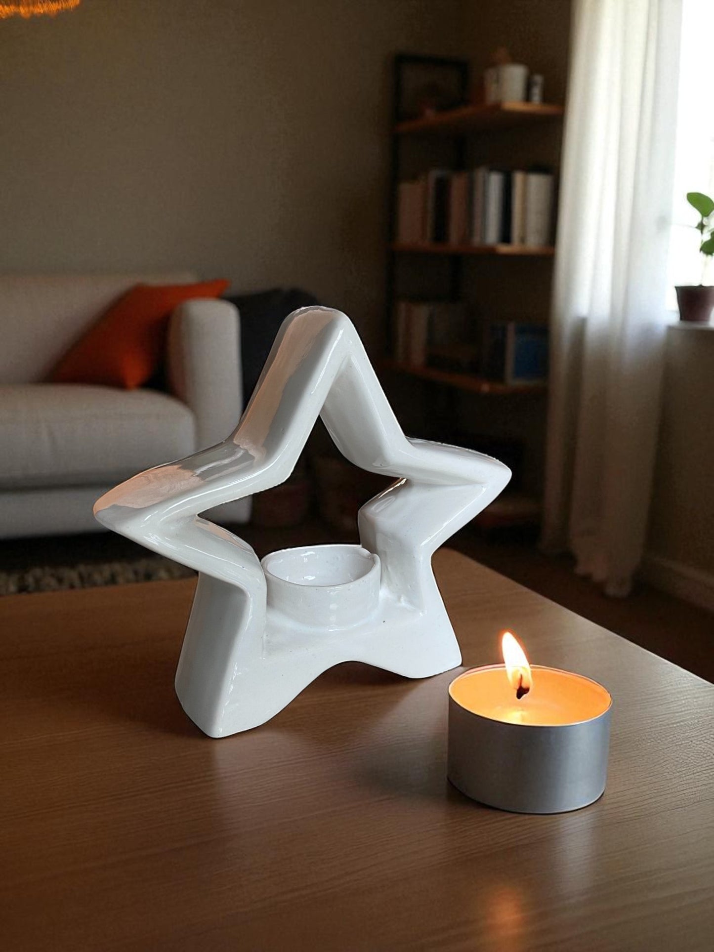 Modern Star-Shaped Ceramic Tealight Candle Holder