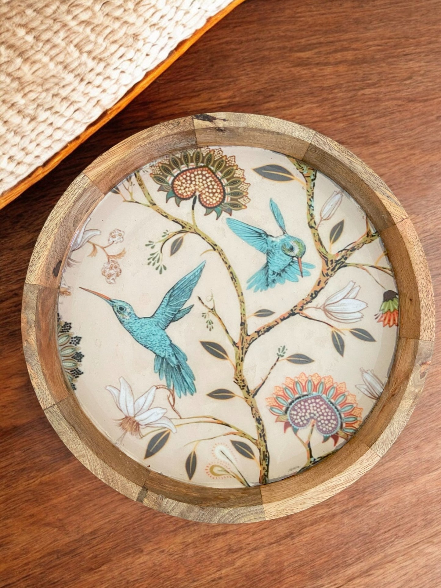 Mango Wood Side Table & Detachable Tray – Bird & Bloom Design