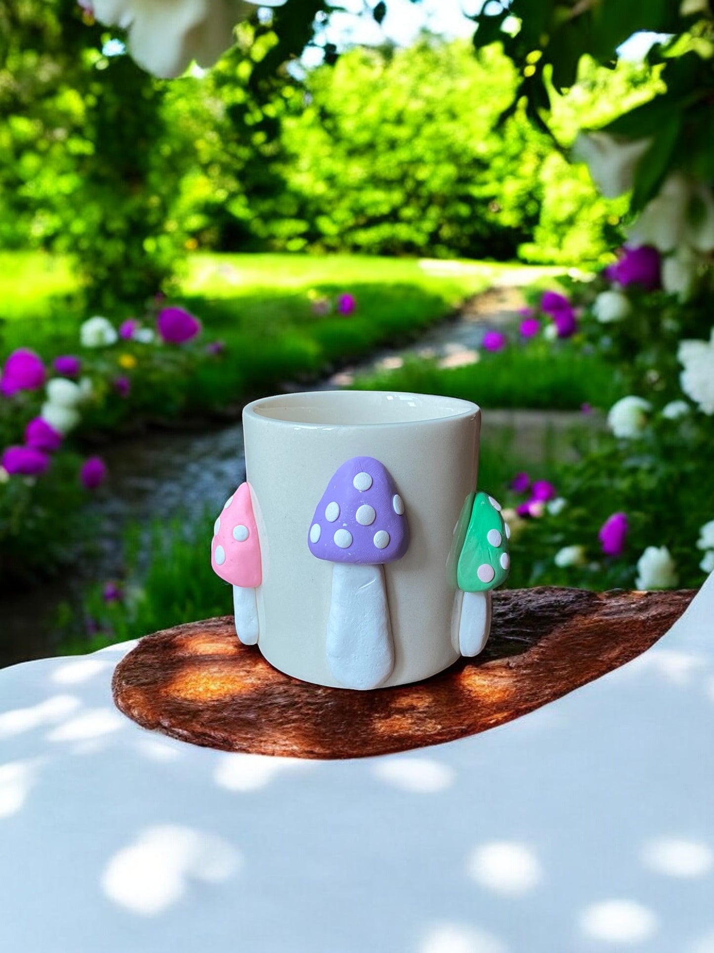 Handmade Ceramic Small Round Mushroom Planter