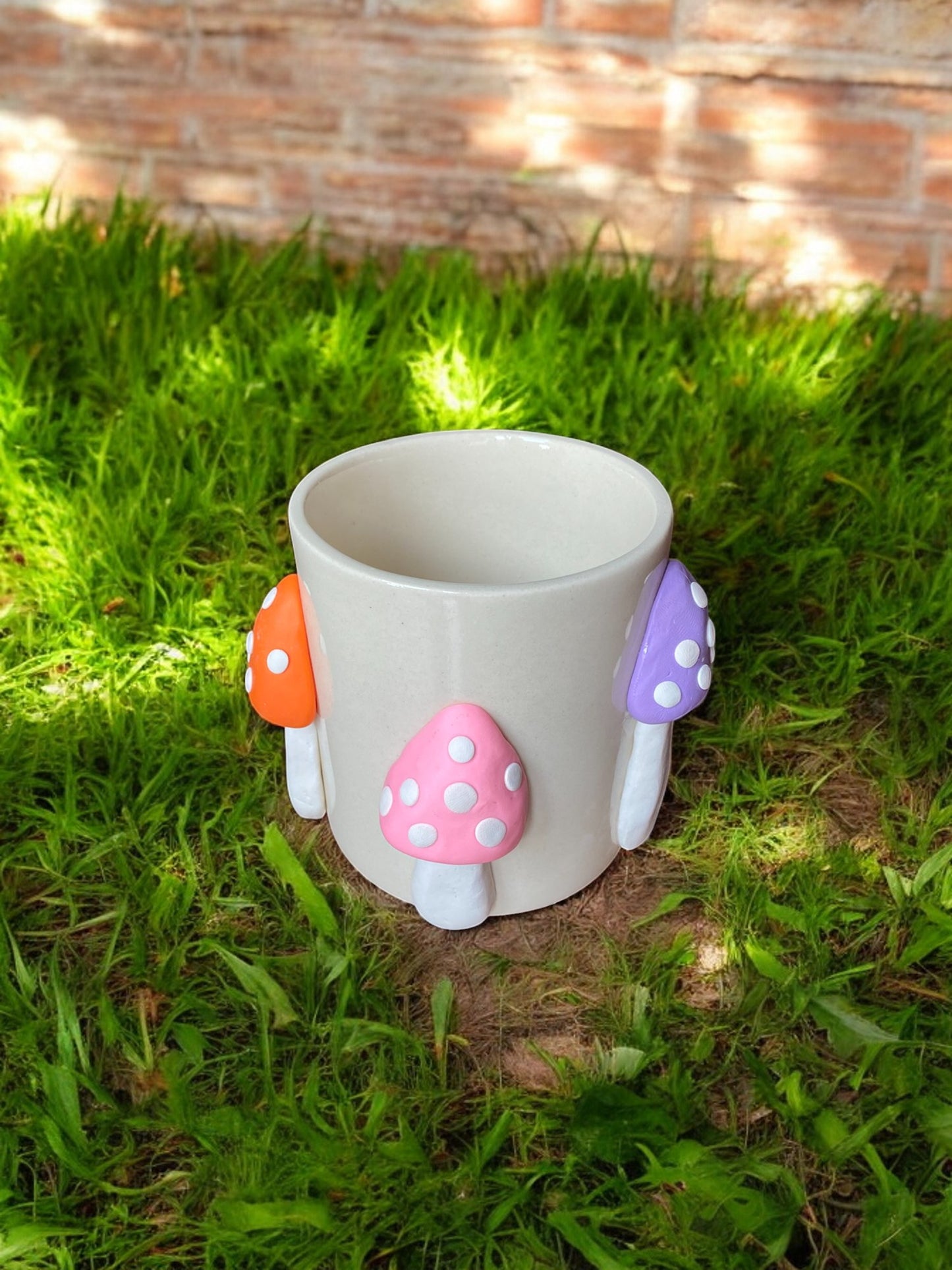 Handmade Ceramic Small Round Mushroom Planter