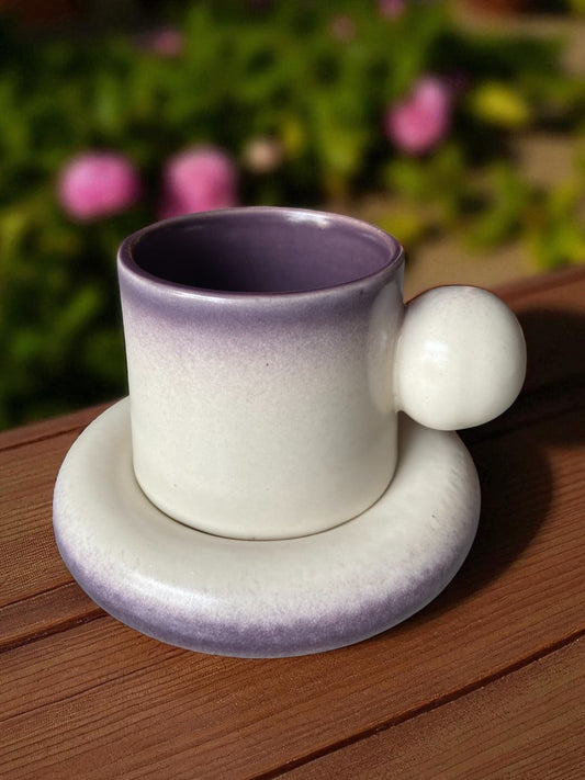 Modern Ceramic Coffee Cup and Saucer Set