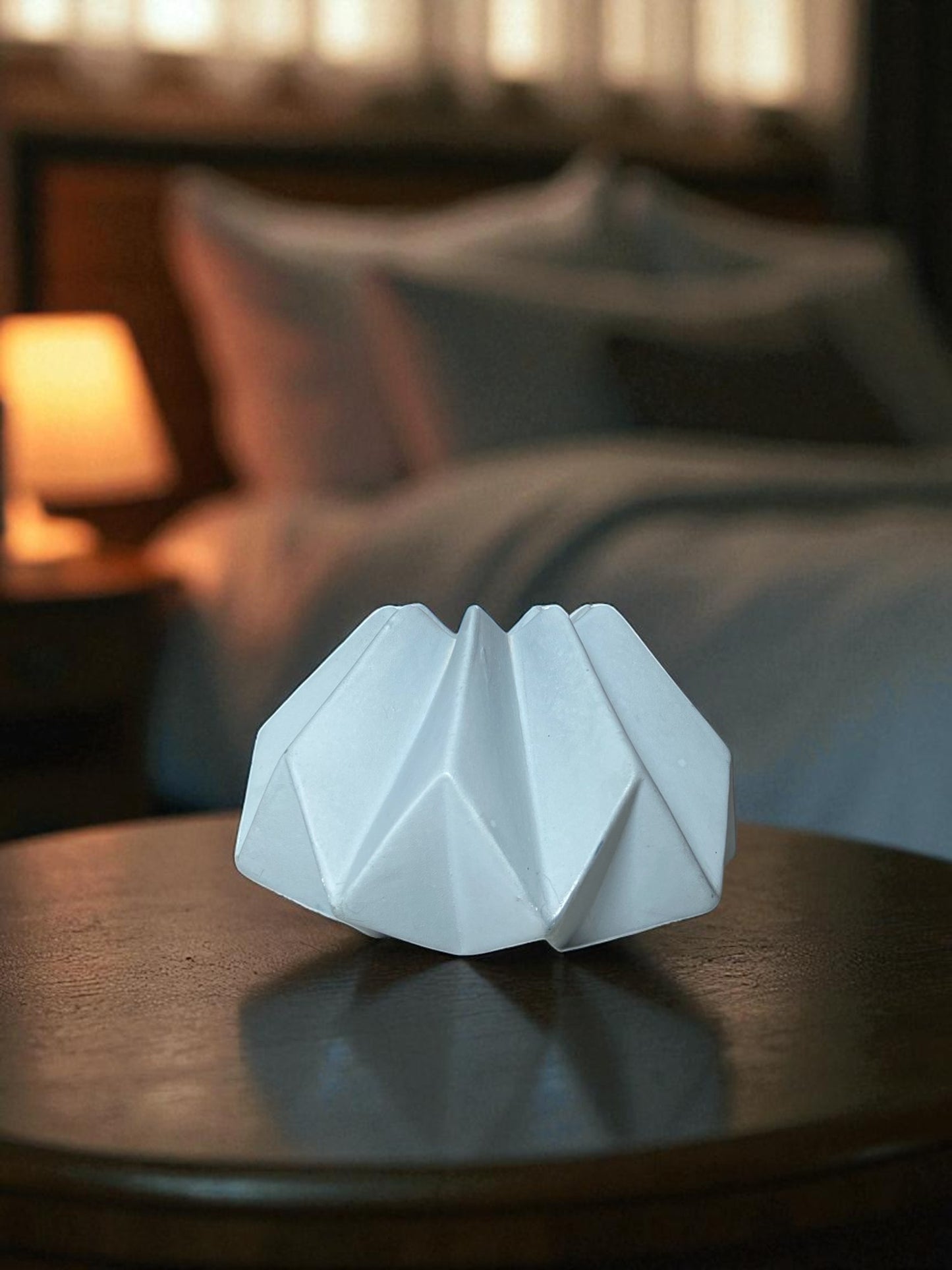 Modern Geometric Ceramic Vase, Origami-Inspired Design
