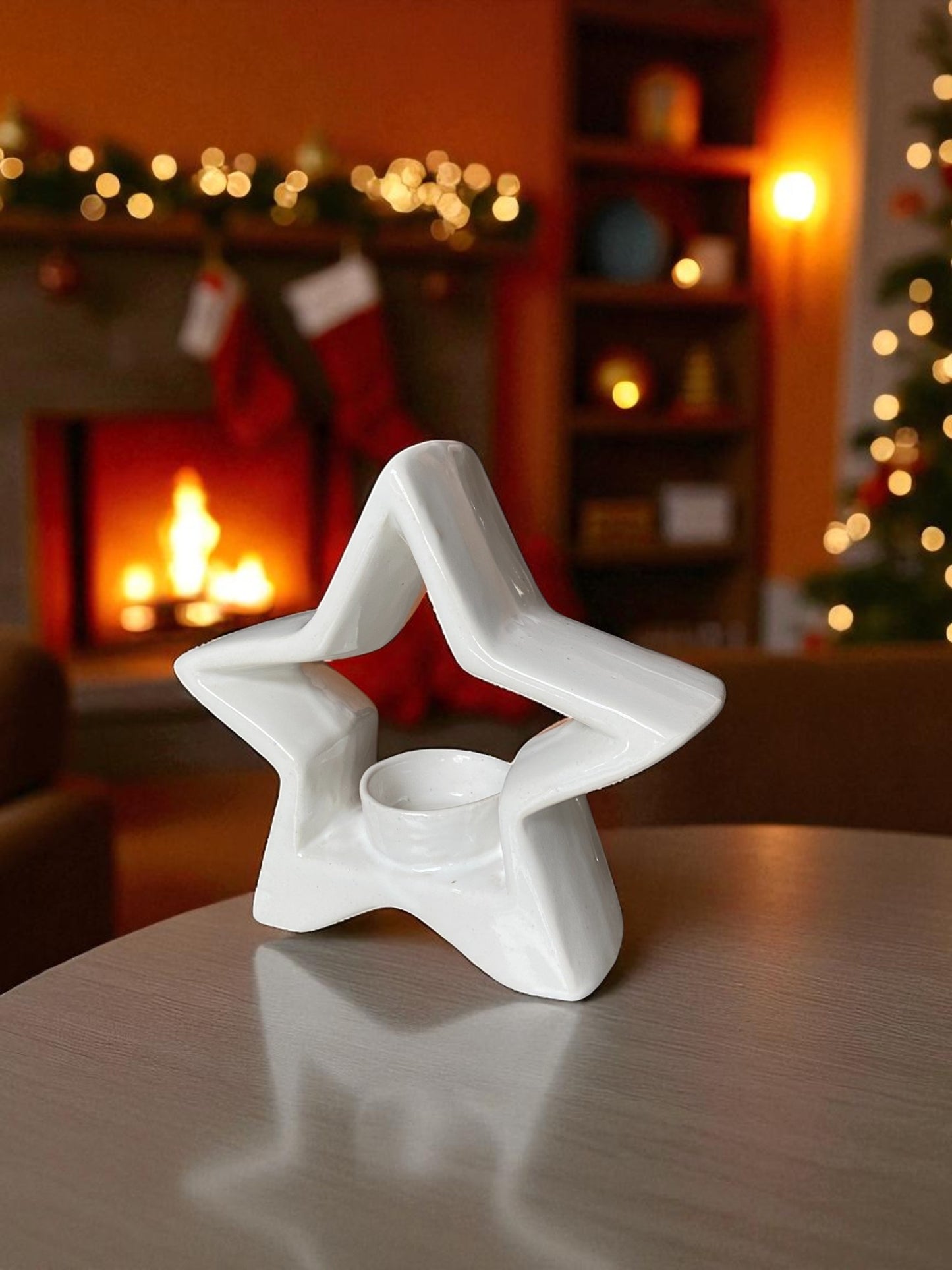 Modern Star-Shaped Ceramic Tealight Candle Holder