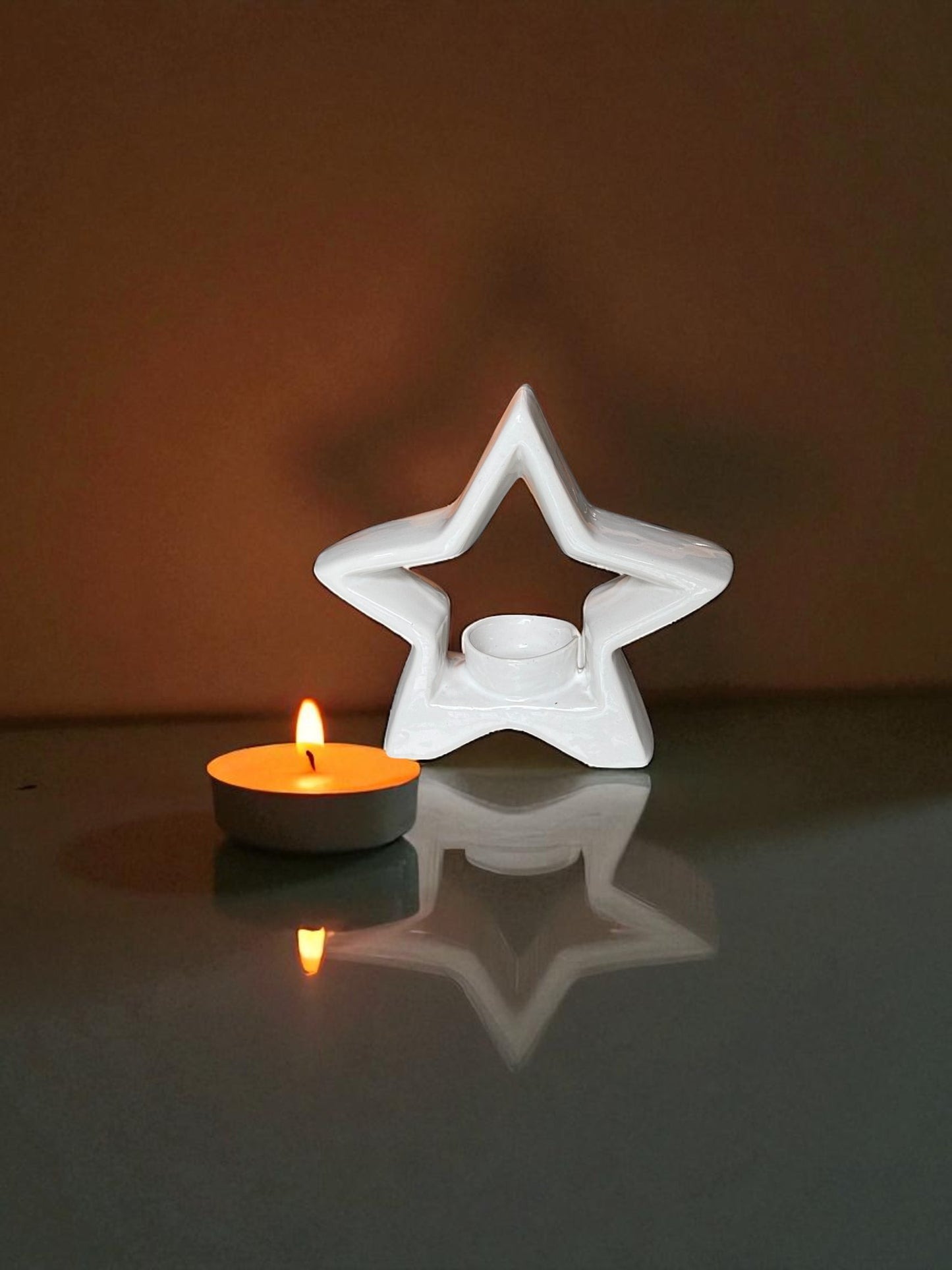 Modern Star-Shaped Ceramic Tealight Candle Holder